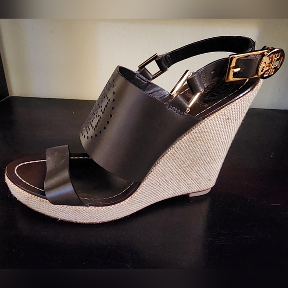 Tory Burch Brown leather Wedge platforms - Picture 2 of 7